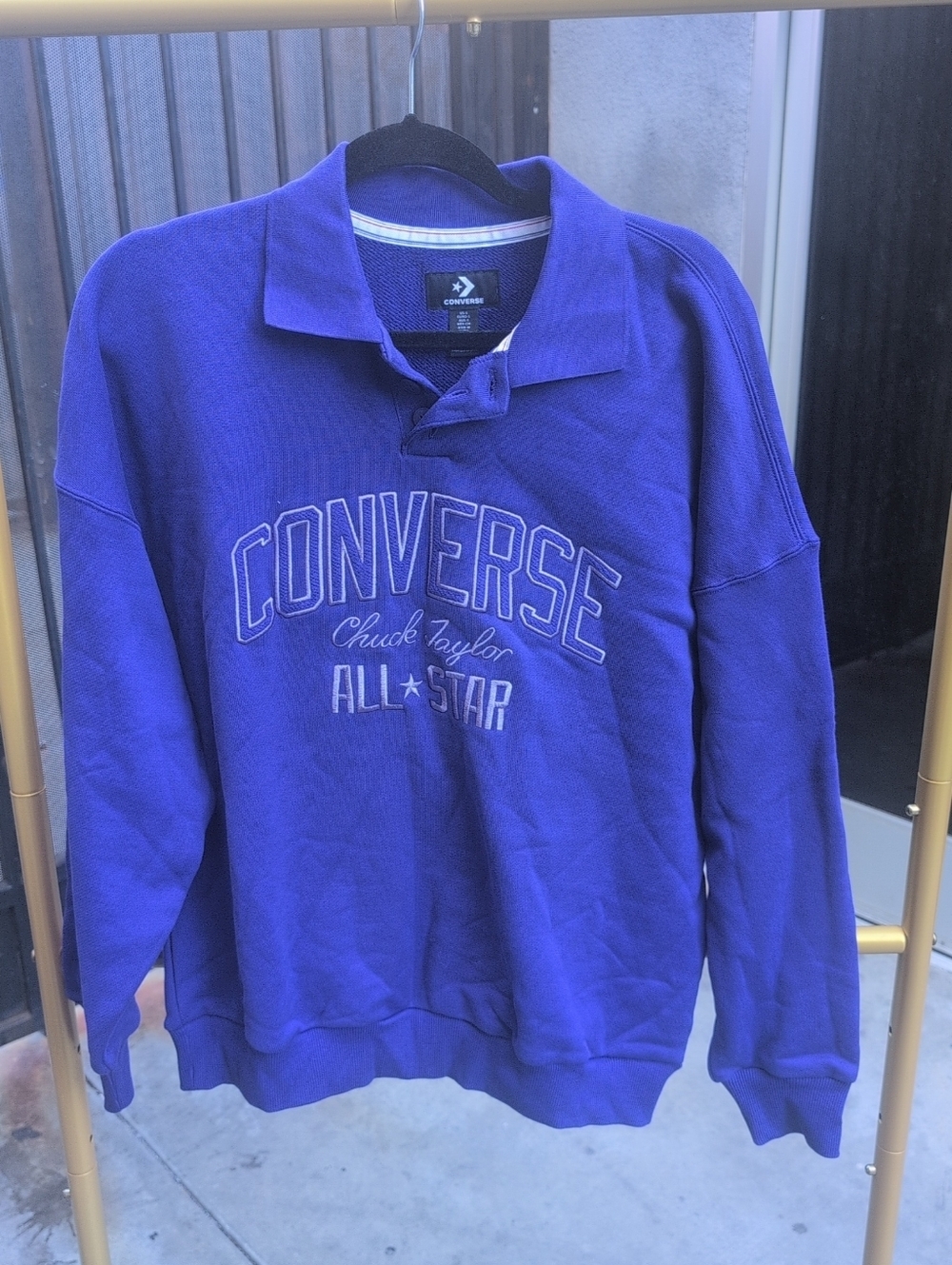 Women’s Converse RETRO CHUCK Pullover Sweatshirt Indigo/Blue Size S NWOT